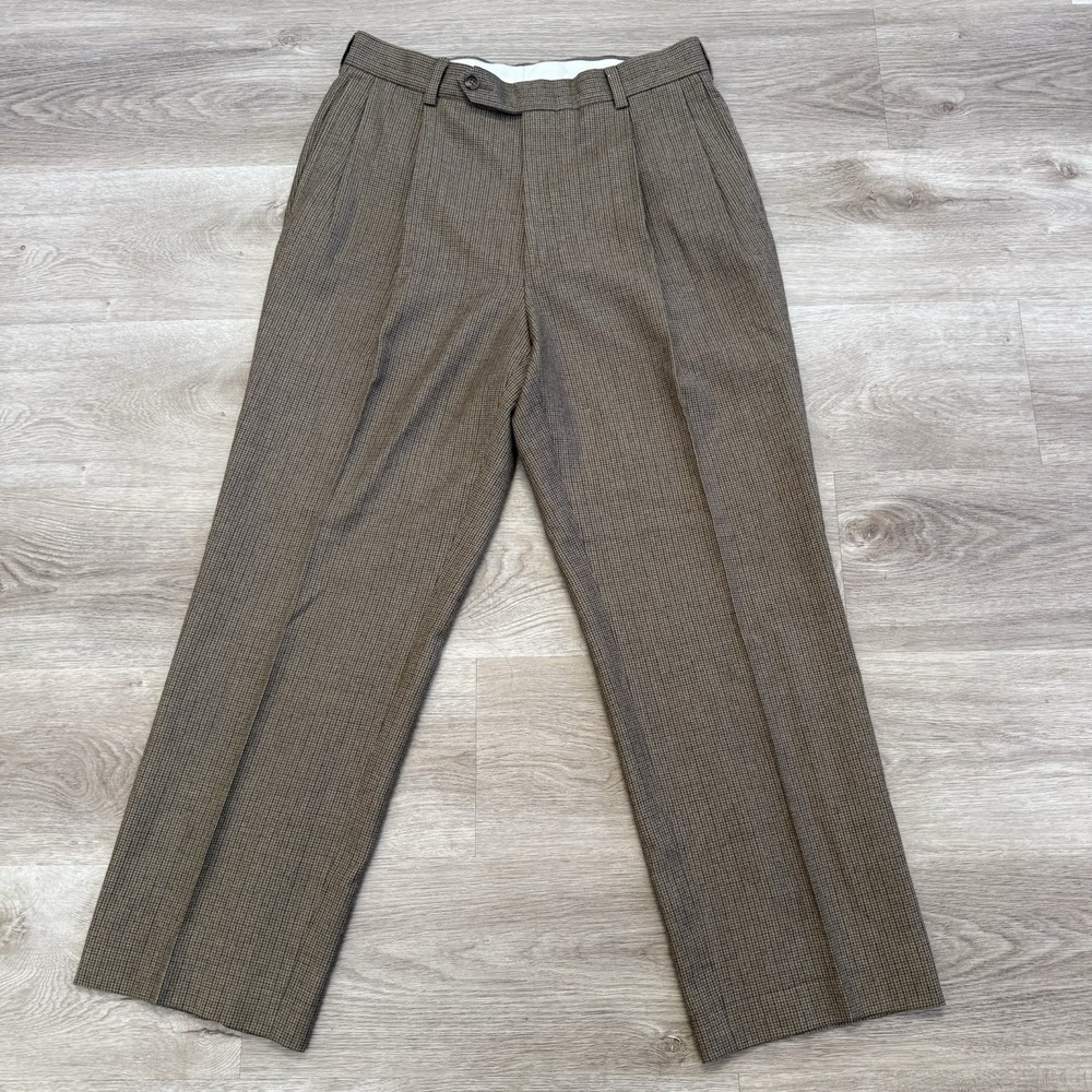 Vintage Nautica High Waist Wide Double Pleated Cashmere Wool Pants ACTUAL 32x28